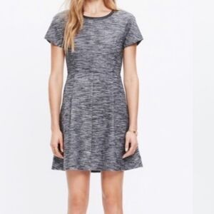 Madewell Black & Grey Textured Skater Dress